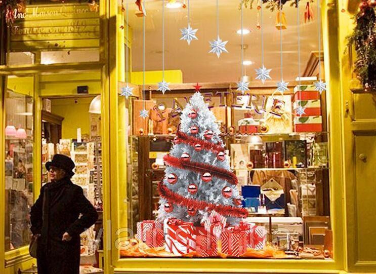 Новорічна наклейка на вікно або стіну Ялинка Київ - фото 1