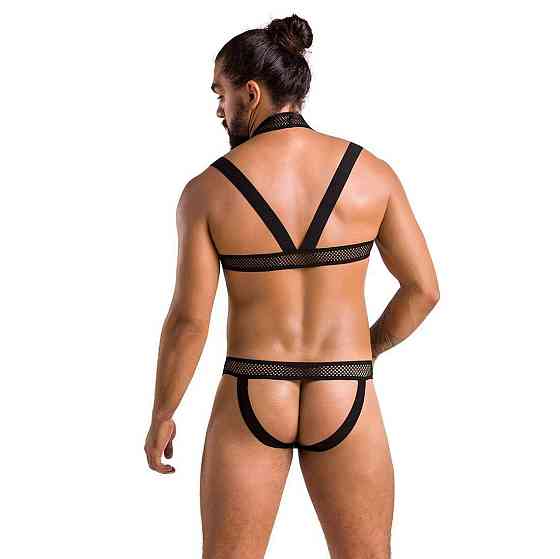 Комплект мужского белья с креплениями Passion 043 JACOB S/M Black, трусы, шлейка Sex Aura Киев