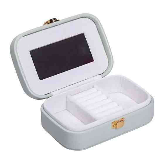 Шкатулка для прикрас з еко-шкіри з дзеркалом 15×10 см Київ