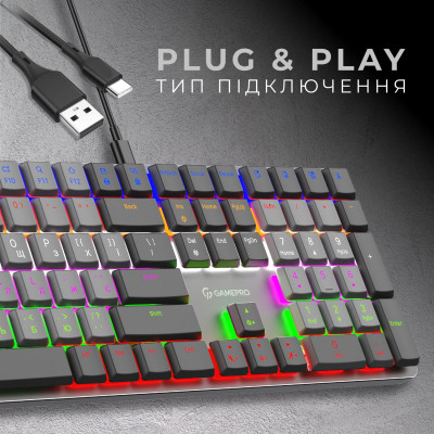 Клавиатура GamePro MK145R Red Swich Low Profile USB Dark Gray (MK145R) Винница - изображение 10