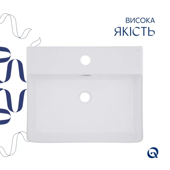 Комплект Qtap Nando LT: Раковина підвісна прямокутна 500х420х130 мм White + Донний клапан PU02O Київ
