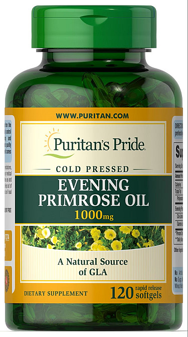 Олія вечірньої примули Puritan's Pride Evening Primrose Oil 1000 mg with GLA 120 Softgels Луцьк - фото 1