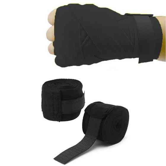 Боксерские бинты Hard NE-BOX-N1BK 3 метра, нейлоновые, черные Винница