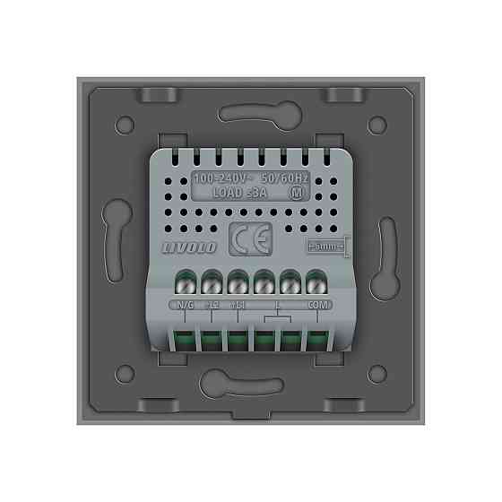 LIVOLO Сенсорний вимикач 2 сенсора для ролет штор воріт жалюзі LIVOLO сірий матовий скло Коломия