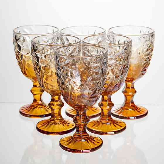 Набір келихів для вина 6 штук 240 мл на ніжці скляні Yiwu HP-19-190 Коломыя