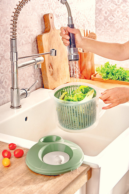 Контейнер для миття та сушки салату Snips, зелений, 3 л Київ - фото 7