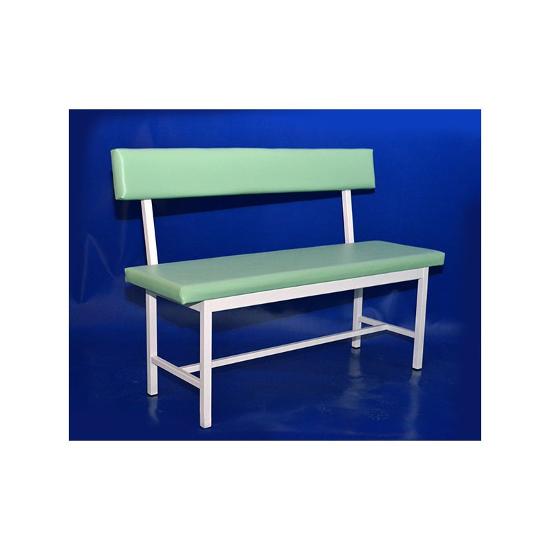 Банкетка медична коридорна зі спинкою АТОН БК-2-С синій, бежевий, салатовий Дніпро - фото 2