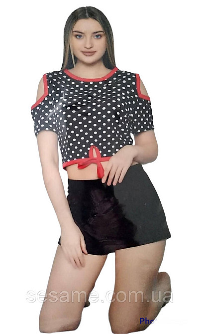 Пижама женская комплект для сна двойка футболка и шорты ТМ Rubina 30082 (Турция) Харьков - изображение 1