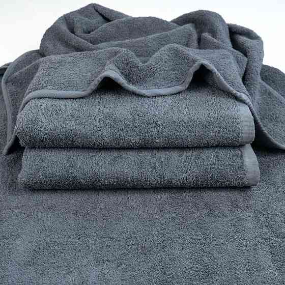 Набор махровых полотенец 3шт GM Textile 50х90см, 50х90см, 70х140см 400г/м2 (Серый) Сумы