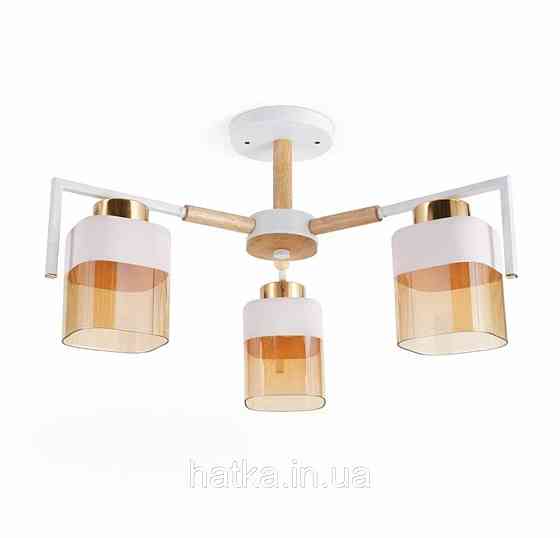 Люстра стельова на 3 плафони VALESO XL25010-3 для спальні та вітальні Білий+Золото XL25010-3 Київ