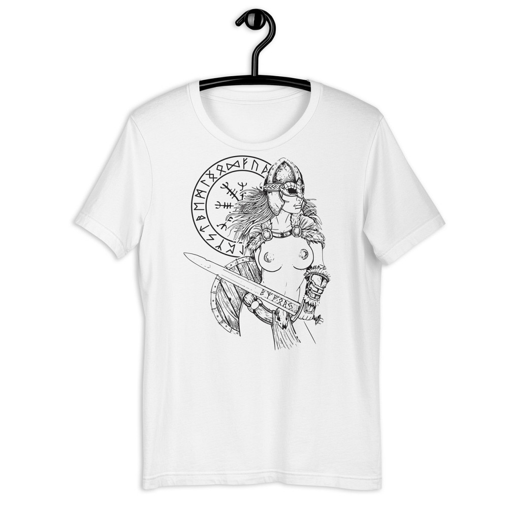 Футболка летняя мужская хлопковая / Модная базовая футболка с уникальным принтом "Валькирия" Запорожье - изображение 3