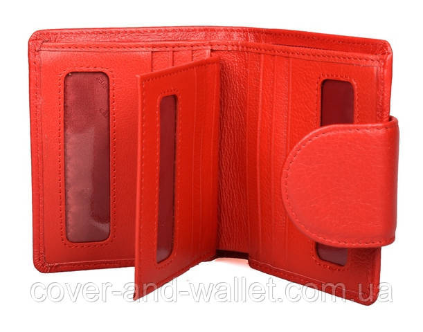 Маленький жіночий шкіряний гаманець червоного кольору з монетницею ST Leather Київ - фото 8