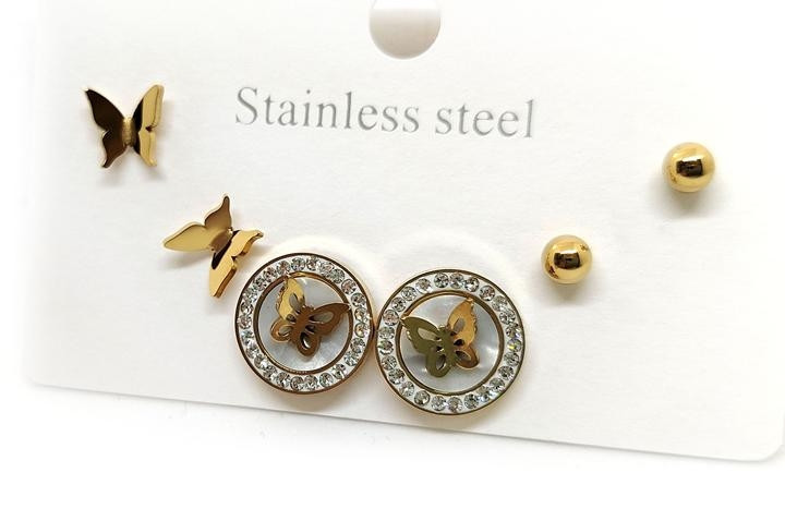 Сережки гвоздики оригінальні комплект Метелики Київ - фото 1