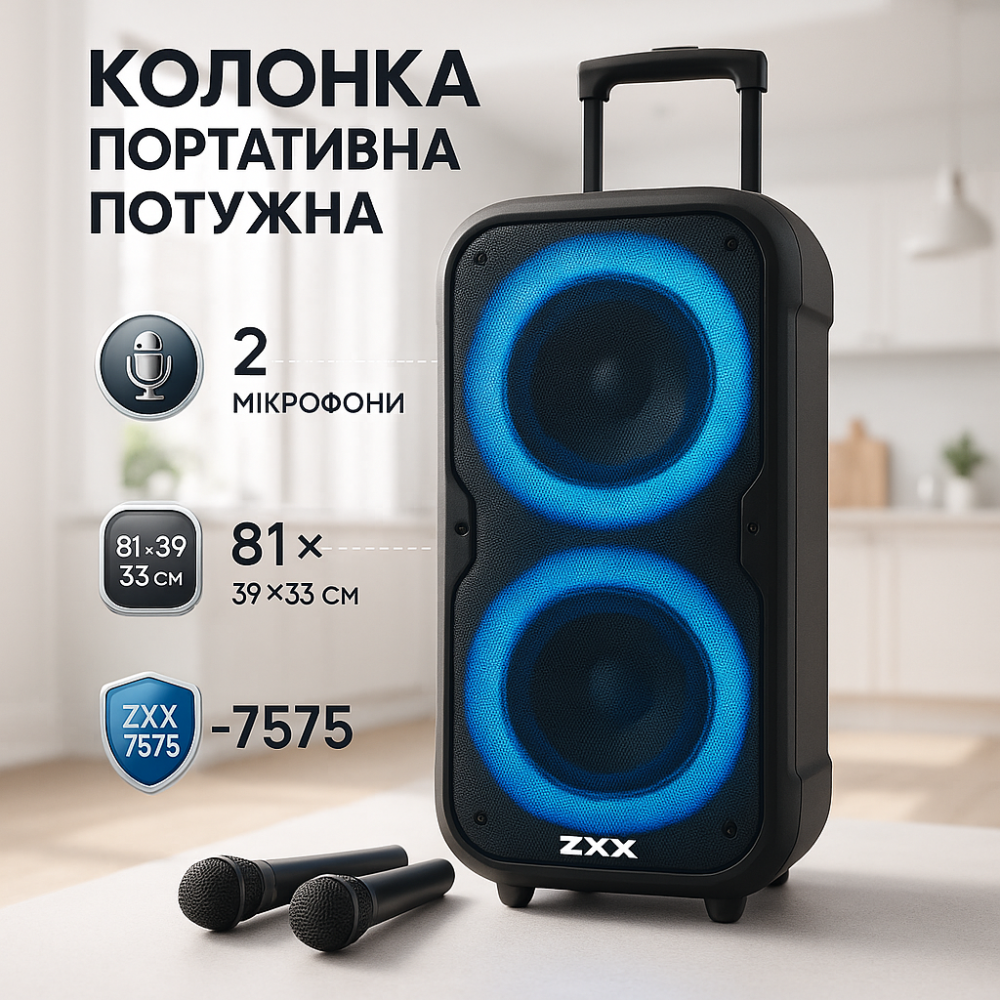 Громкая портативная bluetooth колонка ZXX-7575, Блютуз колонка с радио с автономной работой XJ-15 Львов - изображение 11