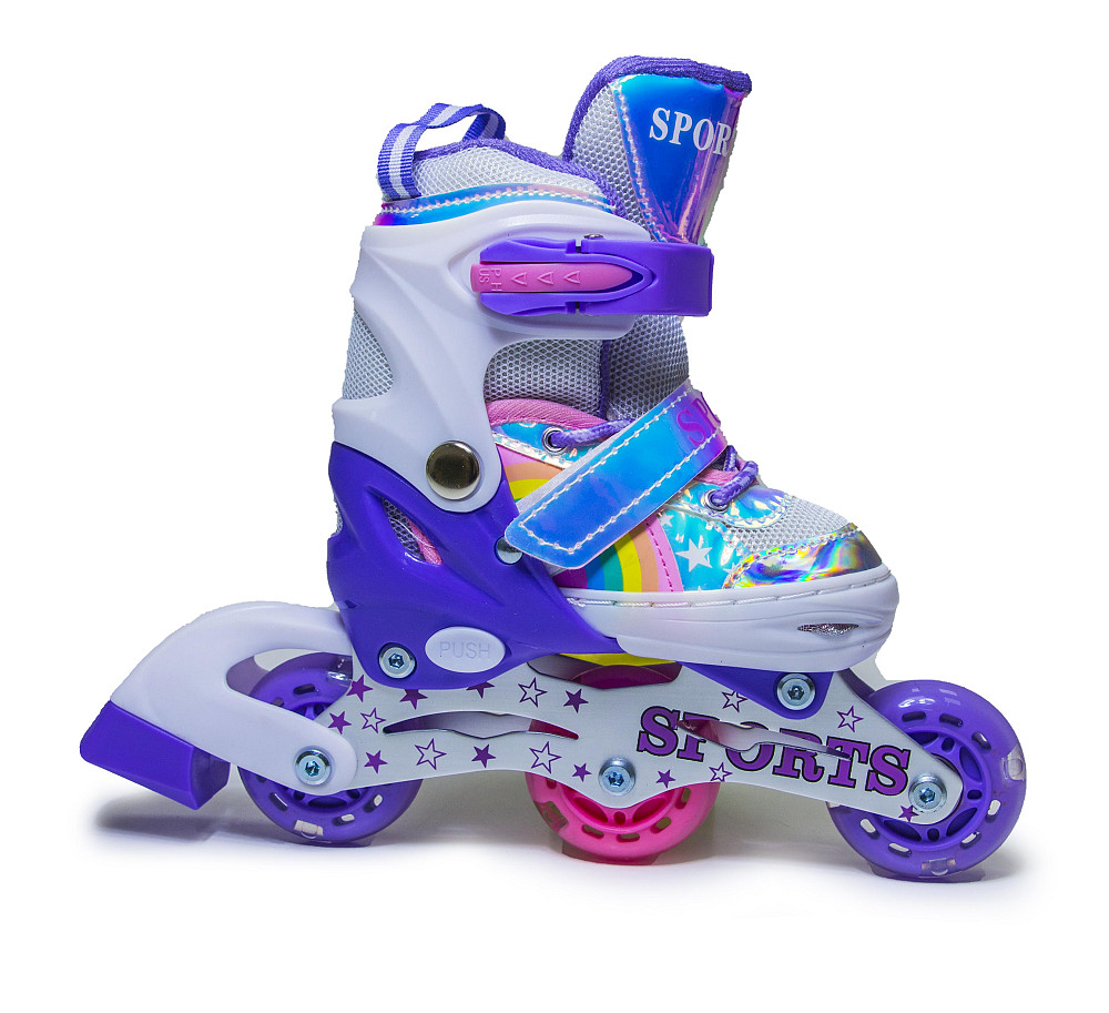 Детские раздвижные ролики Rainbow Scale Sports фиолетовые, размер 26-29. Все колеса светятся Одесса - изображение 6