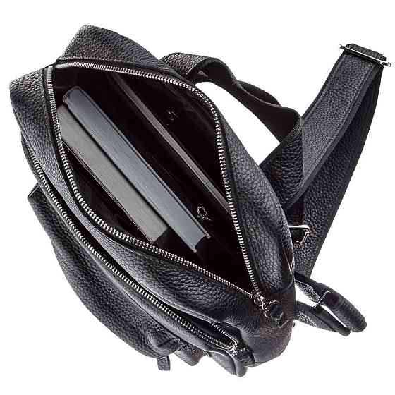 Рюкзак Shvigel 11185 з натуральної шкіри Чорний Київ