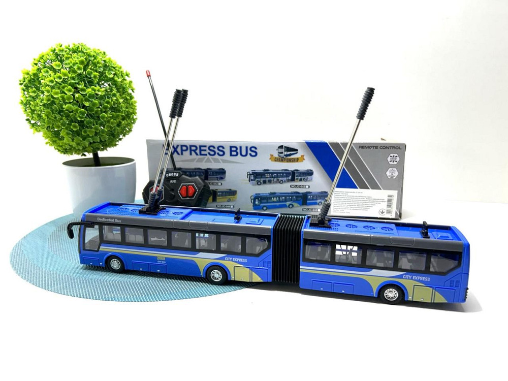 Тролейбус на радіокеруванні 34 см Синій (JC-044-45) Чернігів - фото 3