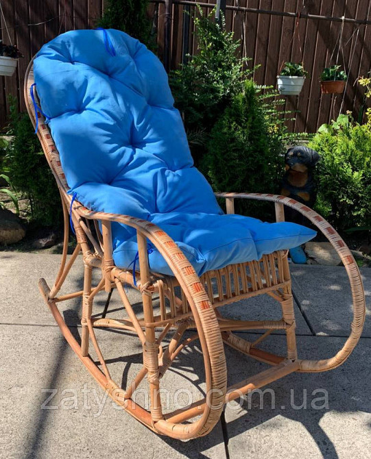 Кресло-качалка с накидкой плетеное из лозы Киев - изображение 1