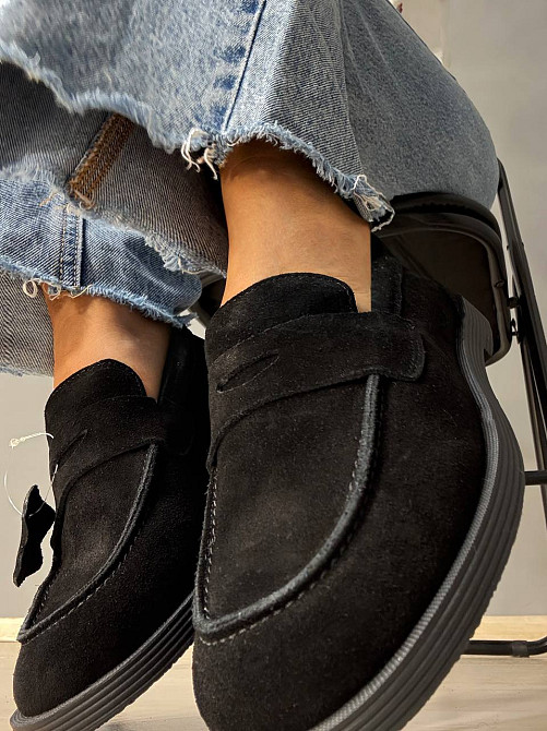 Туфлі жіночі Hengji 588-3 замшеві лофери чорні, 36, 23 см Київ - фото 18