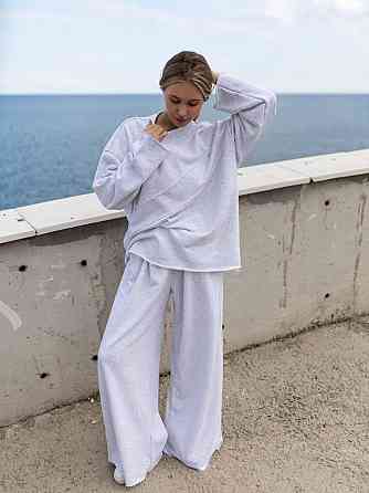 Женский стильный оверсайз костюм двойка: кофта и штаны турецкая трехнить петля пенье Меланж Одесса