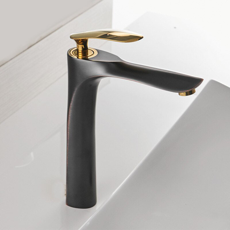Смеситель дизайнерский для раковины кран в ванну однорычажный WanFan люкс качества Черный-золото Каменец-Подольский - изображение 3