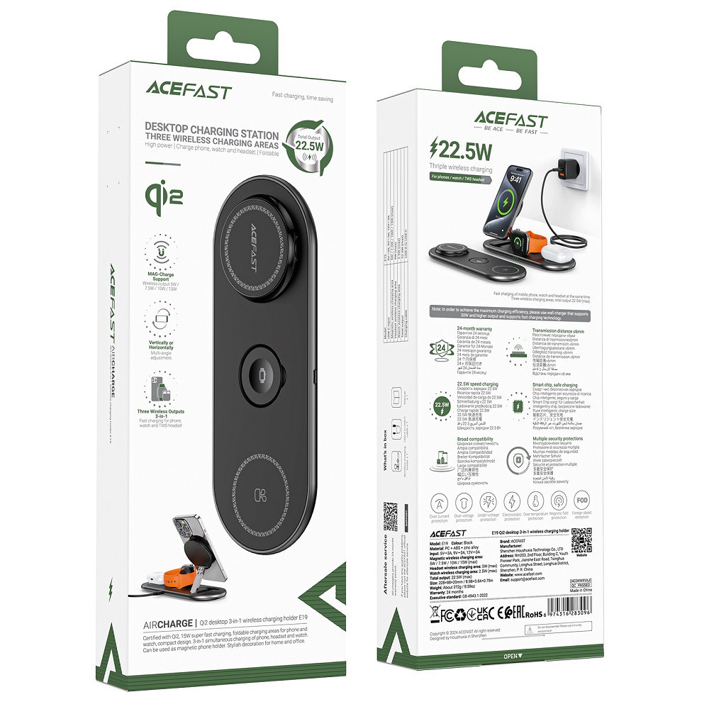 Мультизарядний пристрій ACEFAST E19 3-в-1 чорний Киев - изображение 5