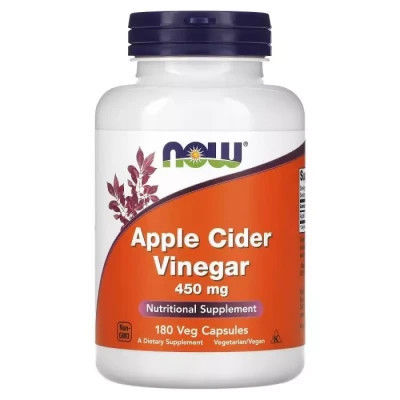 Травы Now Foods Яблочный уксус, 450 мг, Apple Cider Vinegar, 180 вегетарианских кап (NOW-03317) Винница - изображение 1
