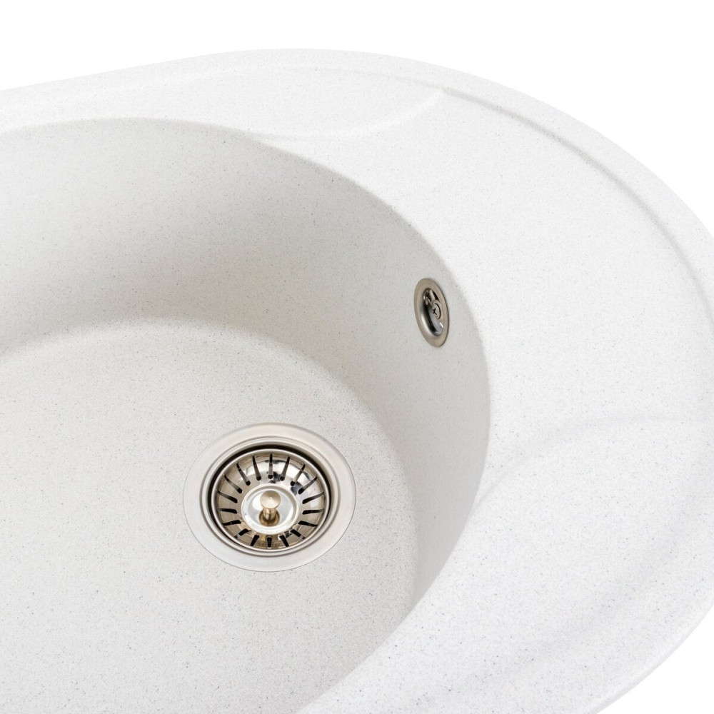 VALESO Гранітна мийка для кухні VALESO ONYX 5847 матова Біла в крапку Киев - изображение 4