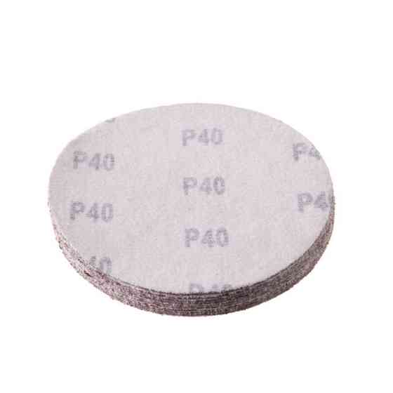 Круг наждаковий на липучці 125 мм, папір клас E, щільність 220 г/м², К40, 10 од. INTERTOOL BT-0554 Київ