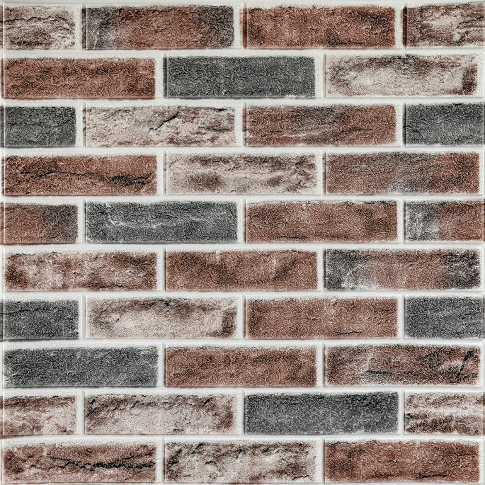 Самоклеюча 3D панель під цеглу клінкер помаранчевий 700x700x4мм (414) SW-00000769 Київ - фото 1