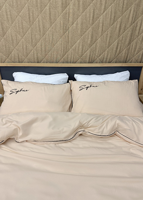 Комплект постільної білизни Сатин, Двоспальний 180х220 Айворі (88-147) Київ - фото 5