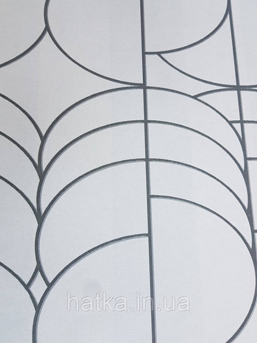 Обои флизелиновые Decoprint Elisir EL21052 геометрия 3д фигуры круги полосы черные серые фон светло розовый Киев - изображение 1