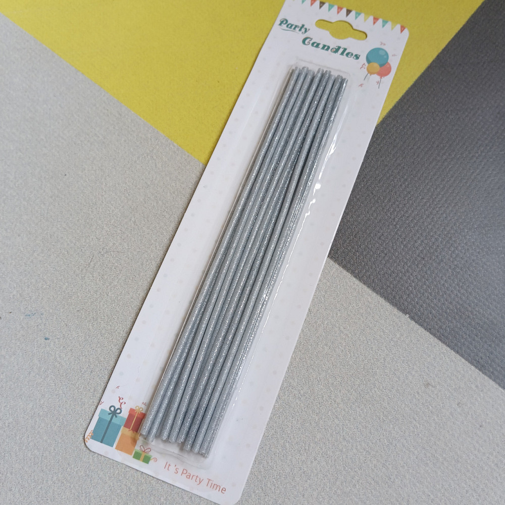 Свічки для торта слім срібло 16 шт. Київ - фото 1