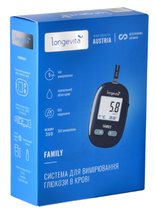 Глюкометр Longevita Family Система для измерения глюкозы в крови (6806076) Киев - изображение 1