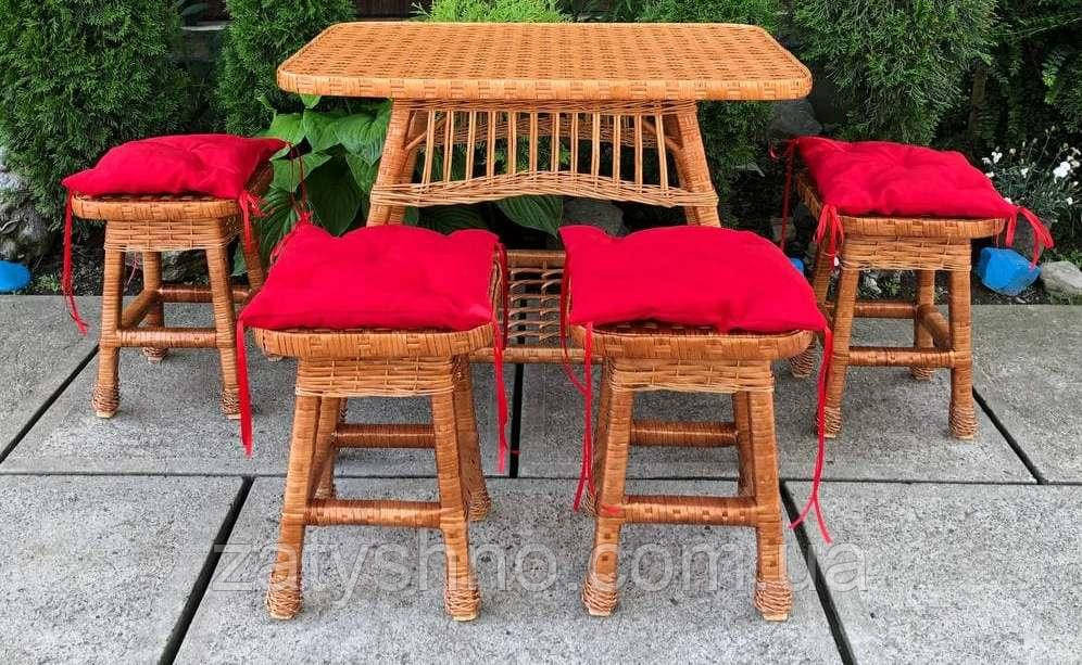 Мебель плетеная  из лозы с табуретками Киев - изображение 2