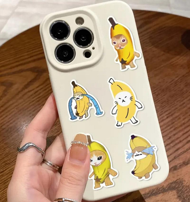 Стікери меми "Кіт Банан". Стікерпак з котами, вінілові естетичні наклейки набір 50 штук. Київ - фото 3