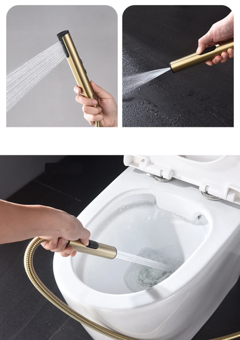 Душовий набір змішувача прихованого монтажу для гігієнічного душу зі шлангом (3 режими) Чорний мат Вінниця - фото 10