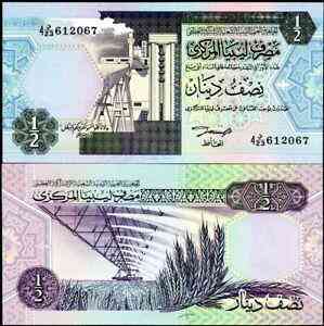 Libya Лівія - 1/2 Dinar 1991 UNC Pick 58b serie 4 Полтава