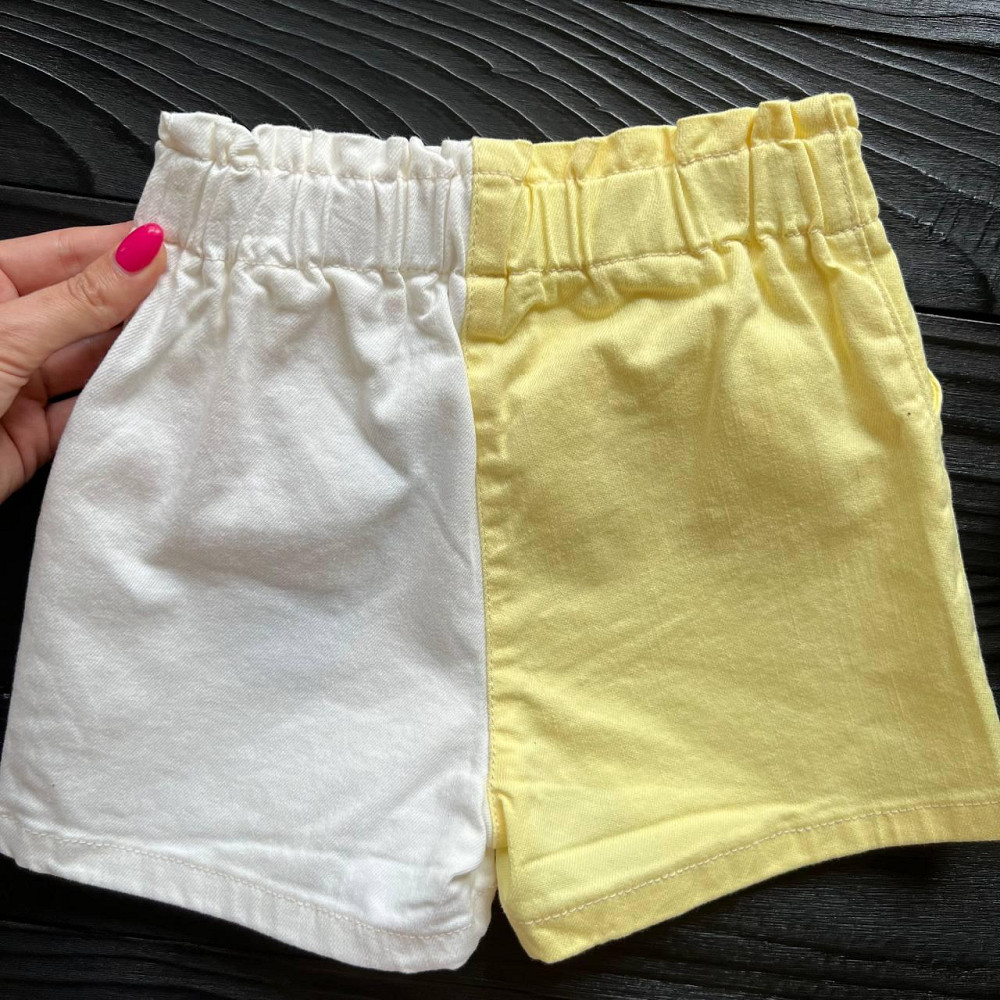 Дитячі Джинсові Шорти Для Дівчинки LC Waikiki Жовто-Білі 5-6 років (110-116см) пакунок малюка Киев - изображение 2
