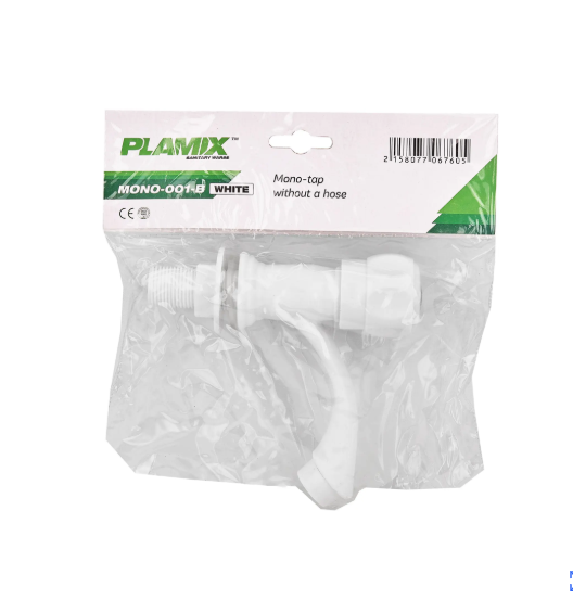 Кран для холодної води Plamix Mono-001-B білий, ABS-пластик (PM0676) Чернівці - фото 5