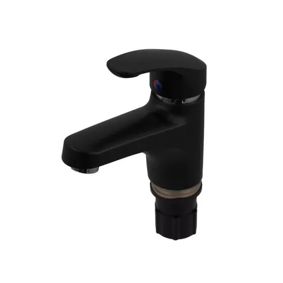 Змішувач для умивальника Plamix Fidel-001 SET Matte black термопластиковий (зі шлангами) (PM0660) Чернівці