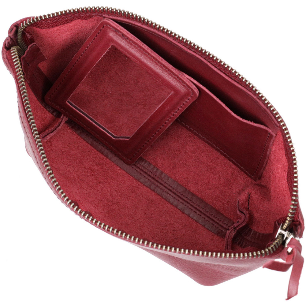 Удобная женская кожаная косметичка Бордовый (GRANDE PELLE) Киев - изображение 10