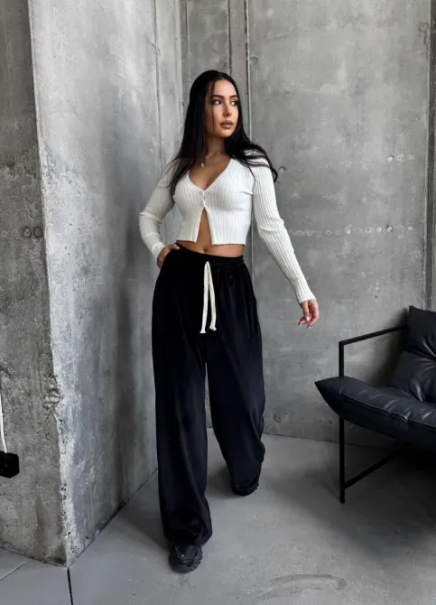 Велюрові жіночі брюки вільного крою з високою посадкою Одеса - фото 2