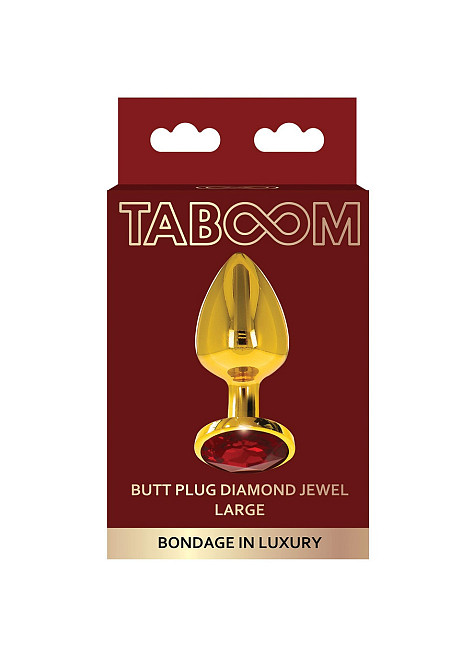 Анальна металева пробка золотиста L Butt Plug With Diamond Jewel Taboom Sex Aura Київ - фото 5