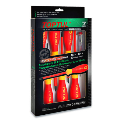 Набор отверток Toptul диэлектрических (1000V) VDE 7шт. (GFE-0701) Винница - изображение 1