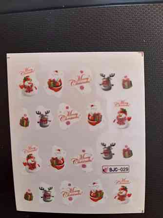 Рождественские наклейки на ногти - размер стикера 5*6см, инструкция есть в описании товара Киев