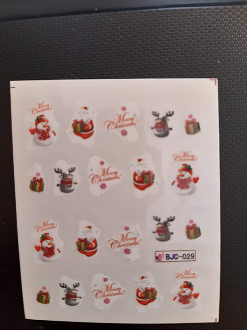 Рождественские наклейки на ногти - размер стикера 5*6см, инструкция есть в описании товара Киев - изображение 2