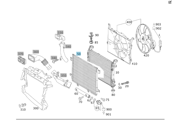 Mercedes-Benz  A1695000654 Радіатор кондиціонера A-class W169 B-class W245 A-class C169 Одеса