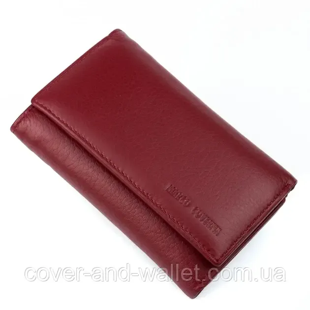 Бордовий жіночий гаманець середнього розміру на магнітах Marco Coverna MC 1418 Київ - фото 1