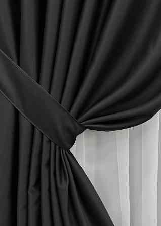 Комплект готових штор VR-Textil Блекаут Midnight № 1165ш Чорний 135х290 см 2 шт (39-910) Київ